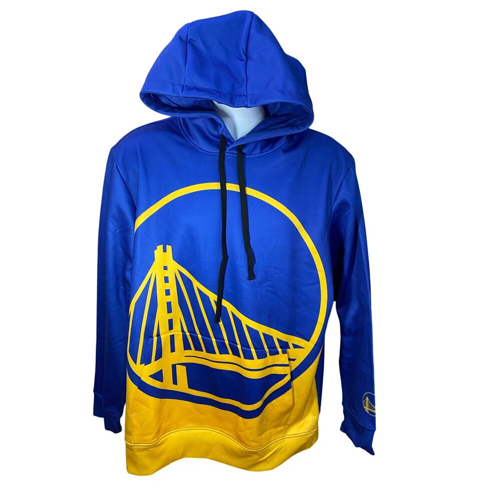 NEW Golden State Warriors NBA Hoodie Blue Yellow Mens Size L